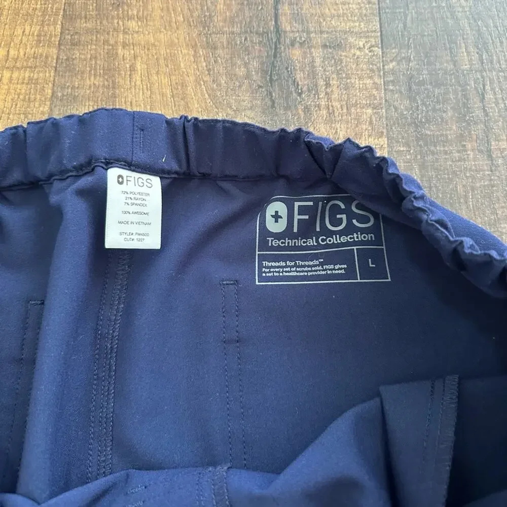 Figs Men's Pisco Basic Navy Scrub Pants Size Large